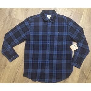 Blue Mountain Shirt Men's Long Sleeve Plaid Flannel Blue Size Medium NEW